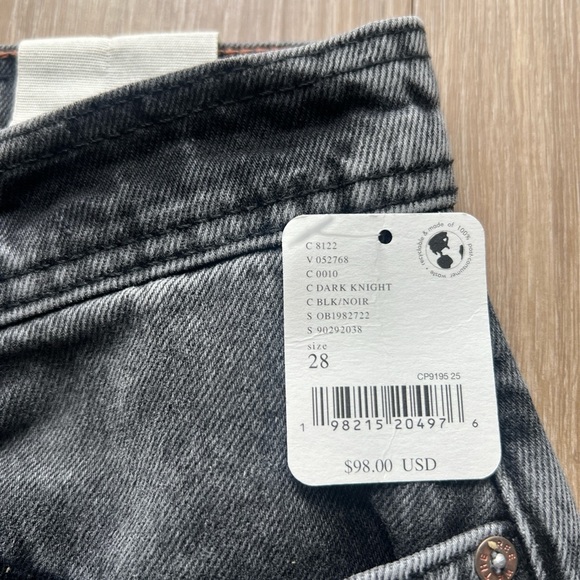 Free People We The Free Xena High Rise Slim Straight Leg Black Wash Size 28 - Picture 4 of 9